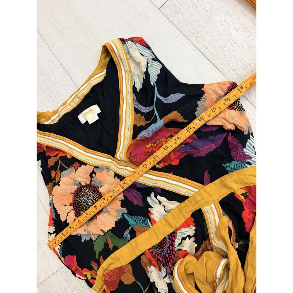 Maeve By Anthropologie Botanical Floral Faux Wrap Handkerchief Dress Sz 12 - Picture 10 of 10